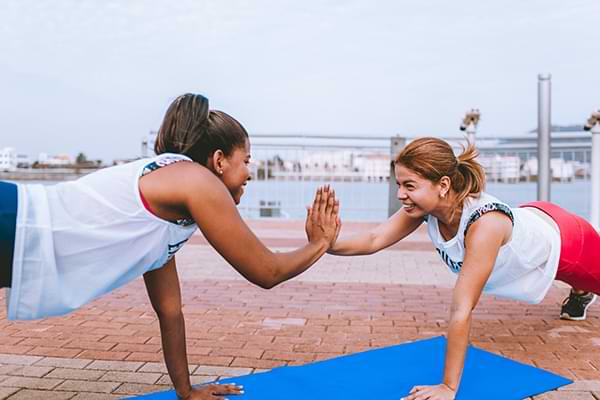 girls exercising